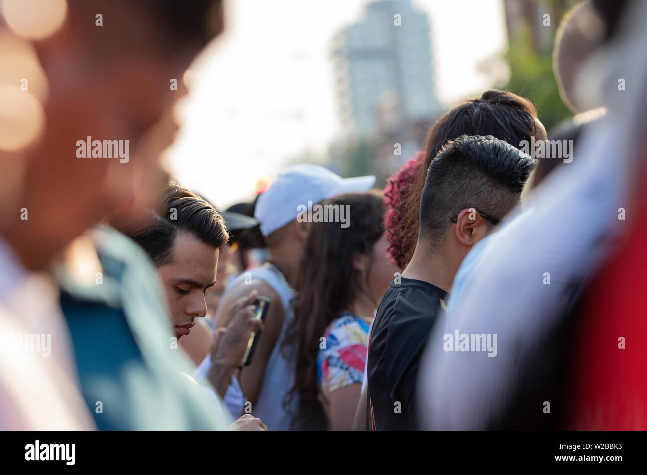 Toronto, Ontario / Canada - July 7 2019: Crowd Gather At 15th Annual TD Salsa On St. Clair Street Festival Stock Photo