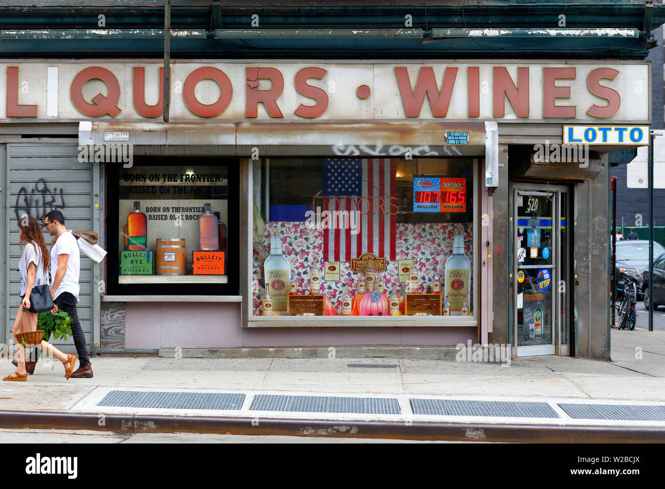 A liquor store in the Williamsburg neighborhood of Brooklyn, New York