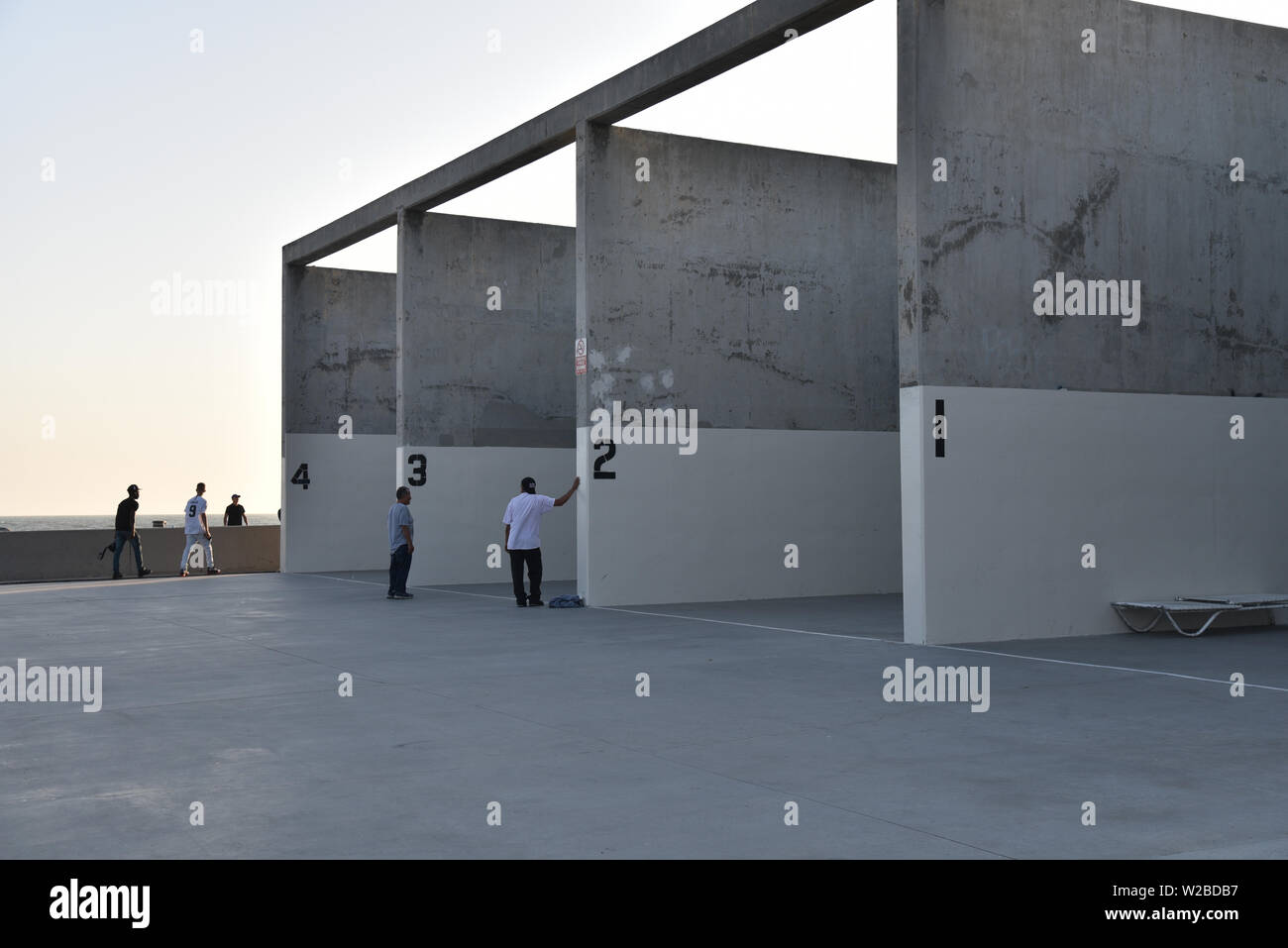 VENICE, CA/USA - July 5, 2019: The Venice Beach Handball Courts in the