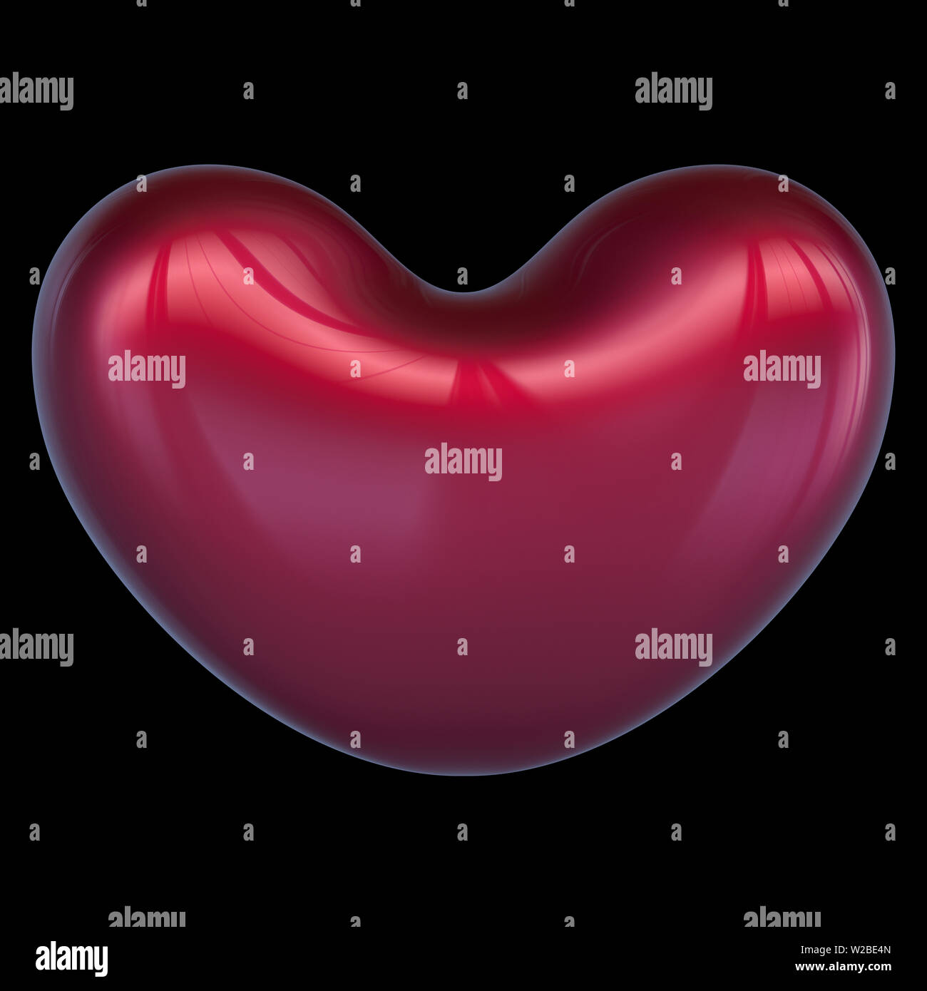3d illustration of red heart shape Love symbol glossy. Wedding marriage ...
