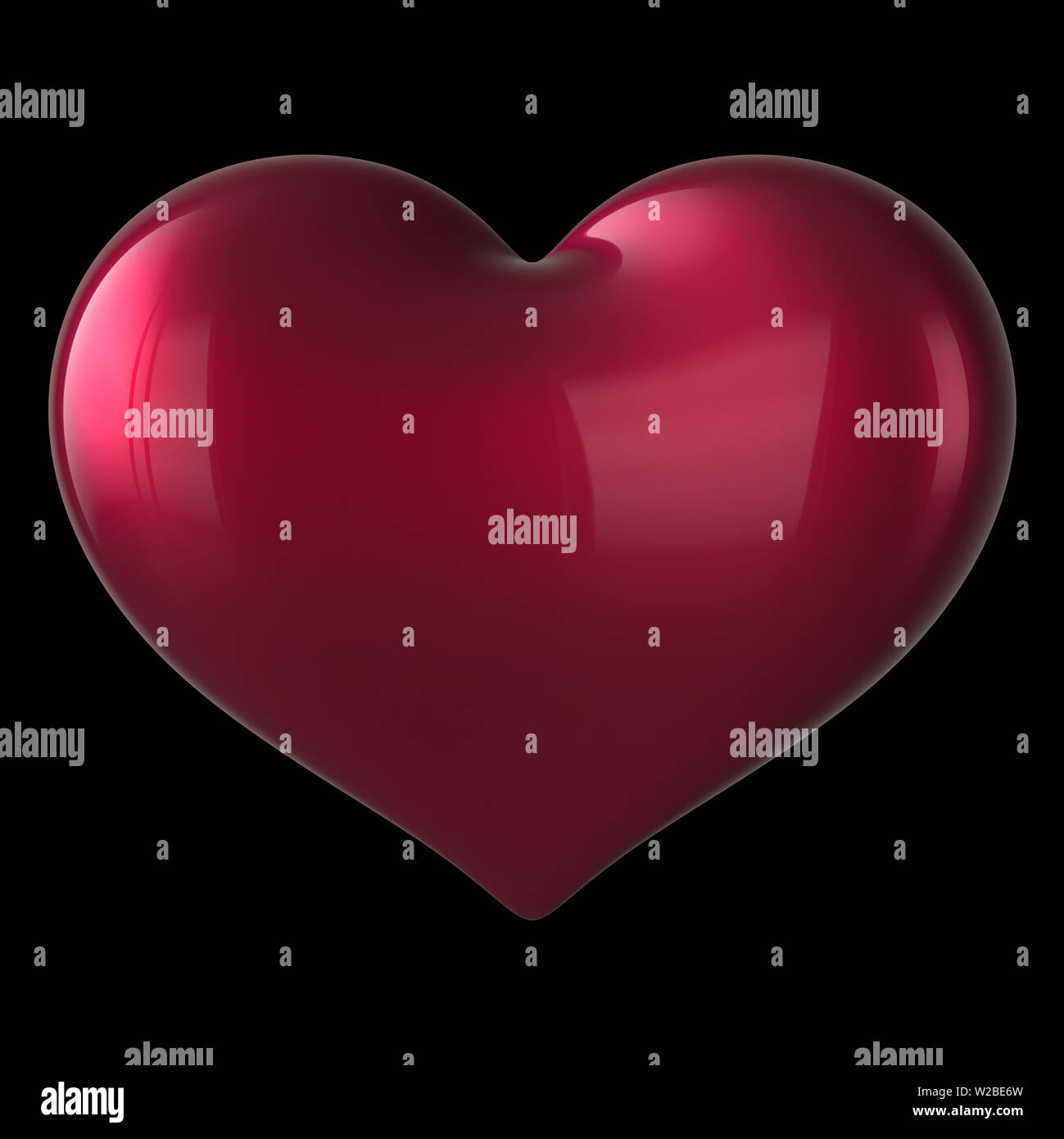 3d illustration of heart shape red symbol classic glossy. I Love You ...