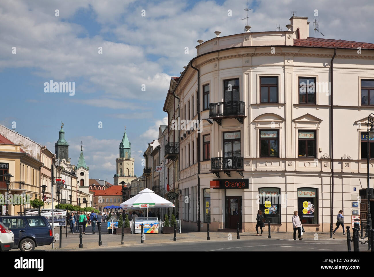 Krakow suburb (Krakowskie Przedmiescie) street in Lublin. Poland Stock