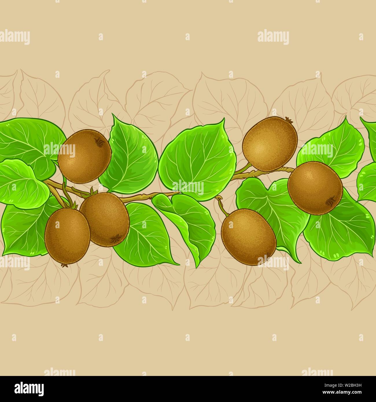 kiwi vector pattern on color background Stock Vector
