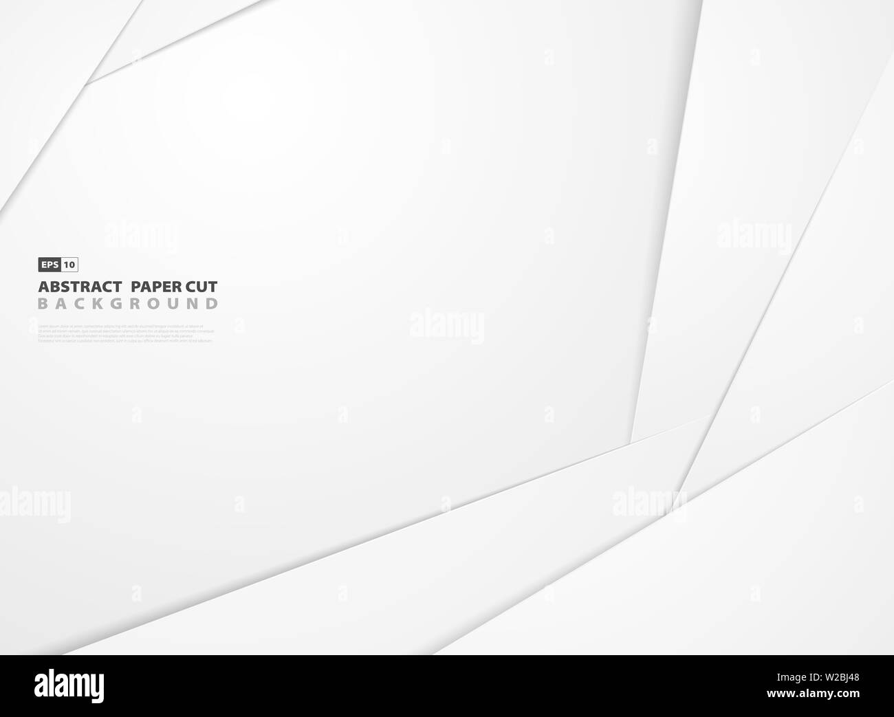 Abstract gradient white paper cut shape pattern design background. You ...