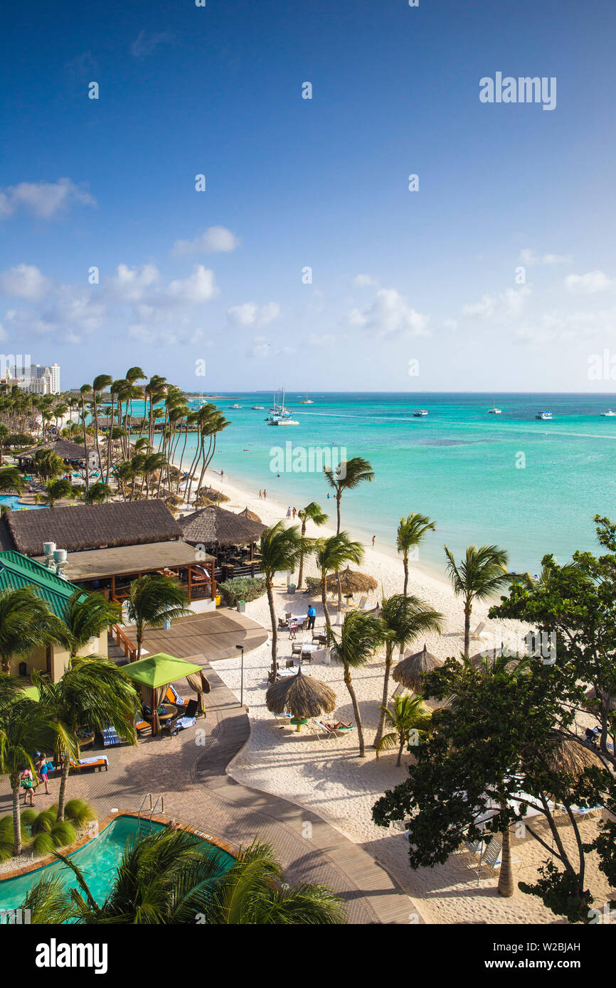 Caribbean, Netherland Antilles, Aruba, Palm beach Stock Photo