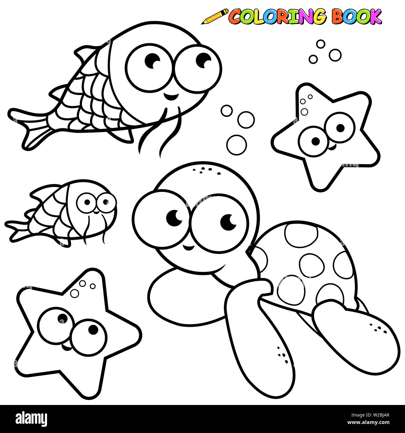 sea creature clipart black and white