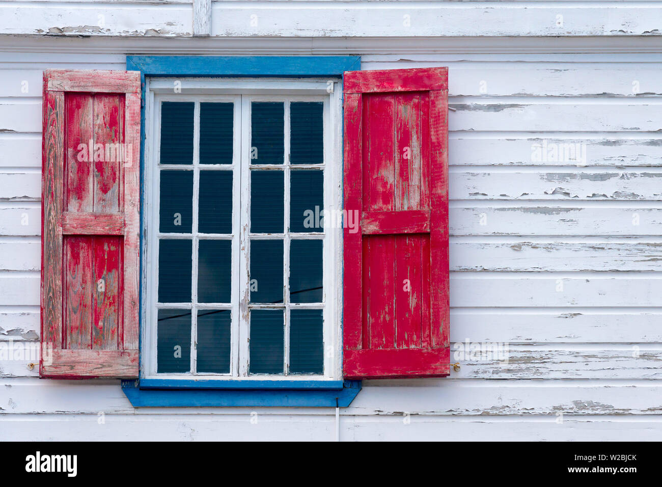 Caribbean, Antigua, St. John's, Heritage Quay, Traditional shutters Stock Photo