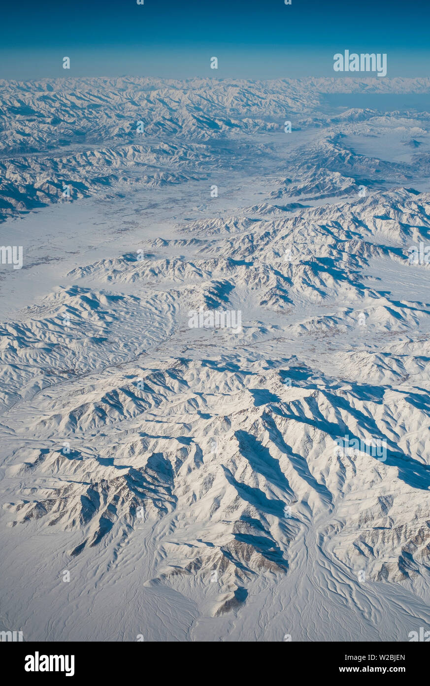 Aerial view over central Afghanistan Stock Photo