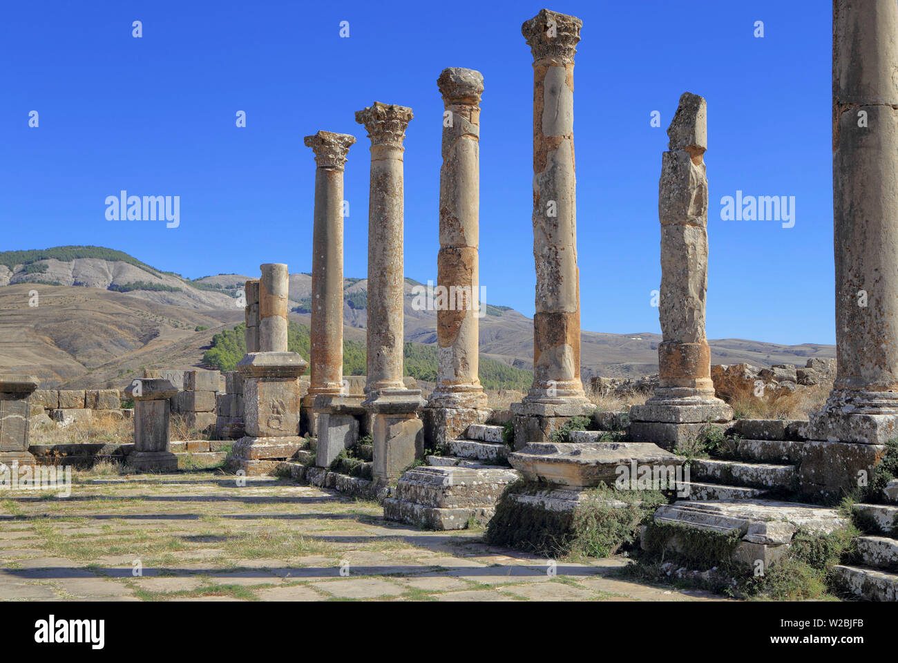 Ruins of ancient city Cuicul, Djemila, Setif Province, Algeria Stock Photo