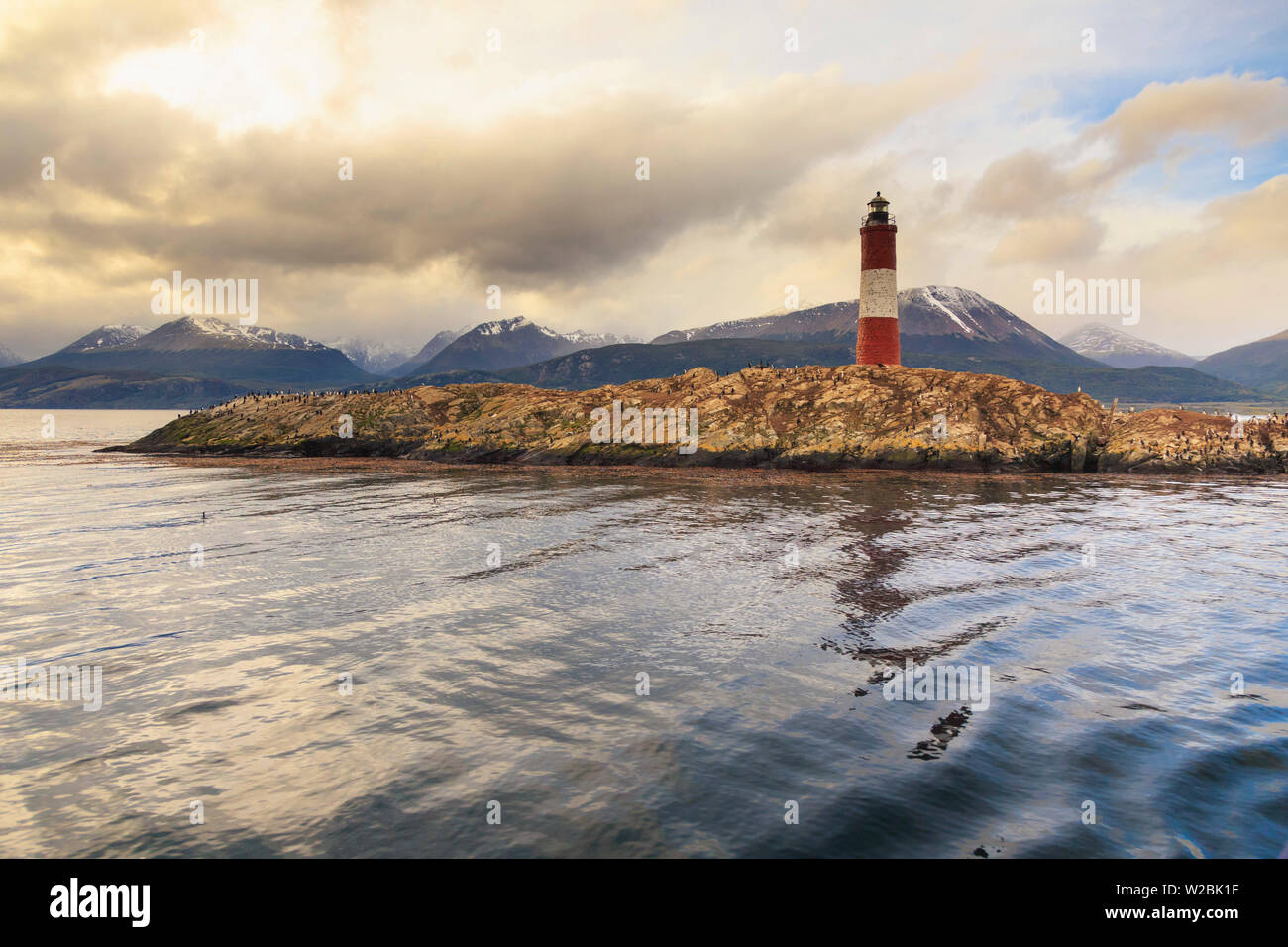 Argentina, Tierra del Fuego, Ushuaia, Beagle Channel, Les Eclaireurs Ligthouse Stock Photo