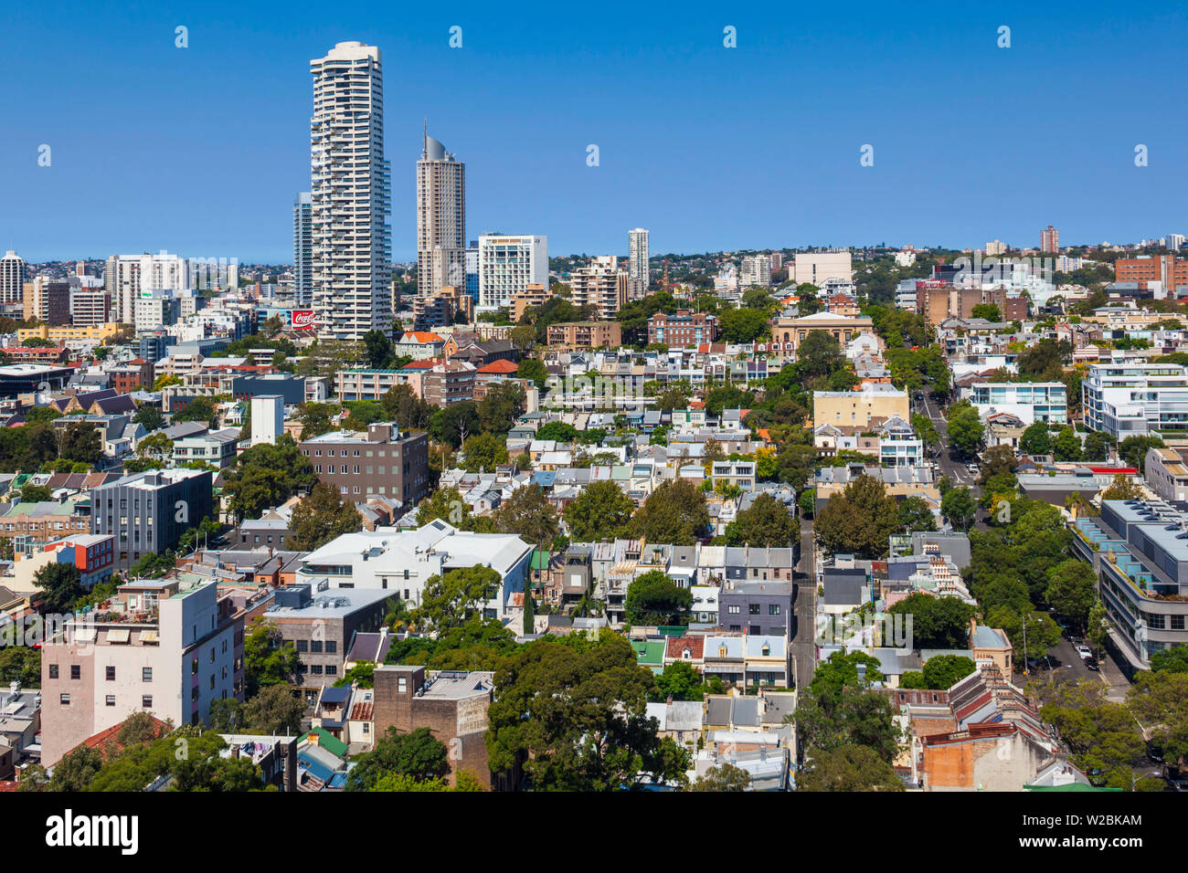 Australia, New South Wales, NSW, Sydney, elevated view of King's Cross area Stock Photo