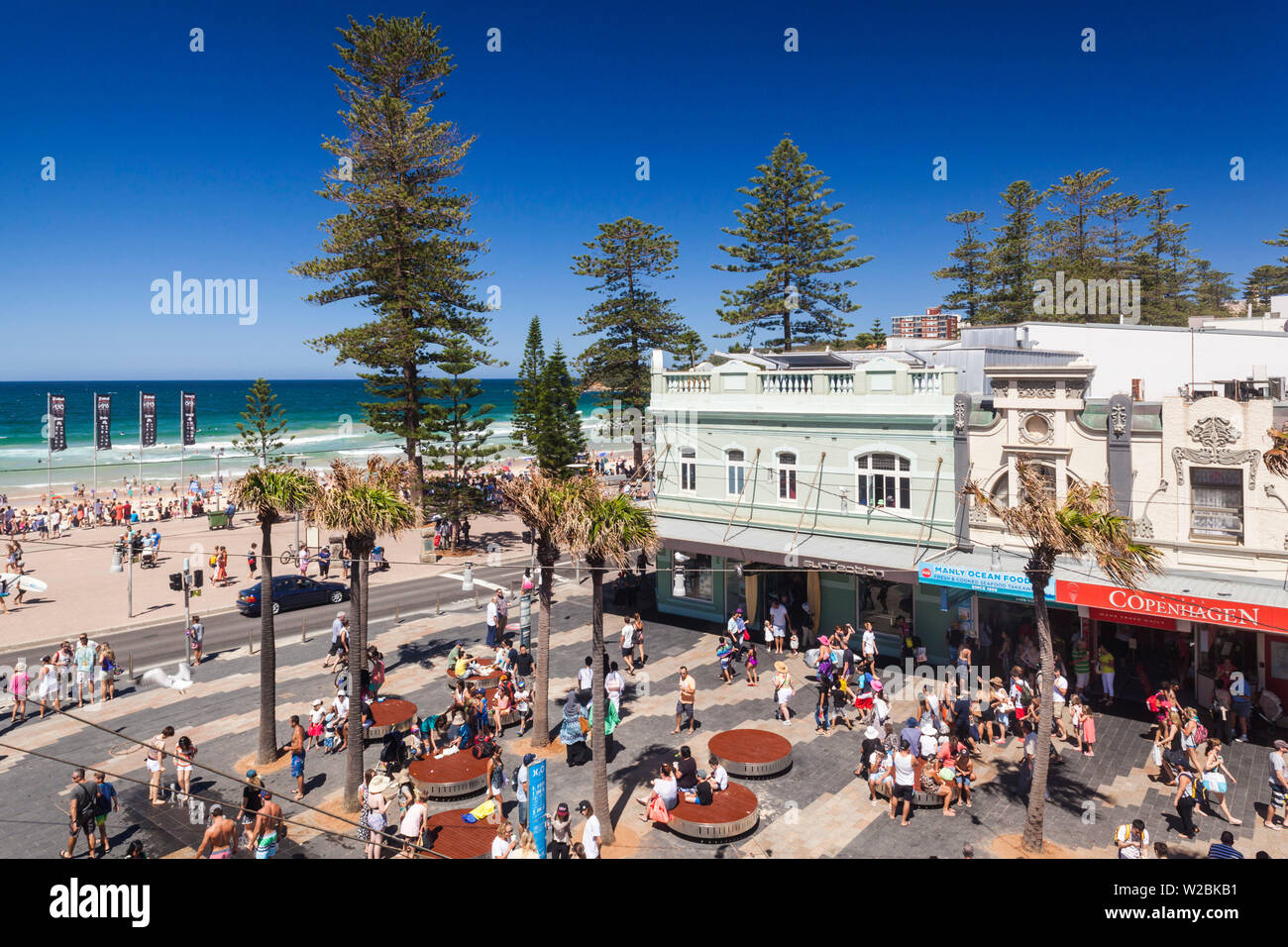 Australia, New South Wales, NSW, Sydney, Manly, Belgrave Street, elevated view Stock Photo