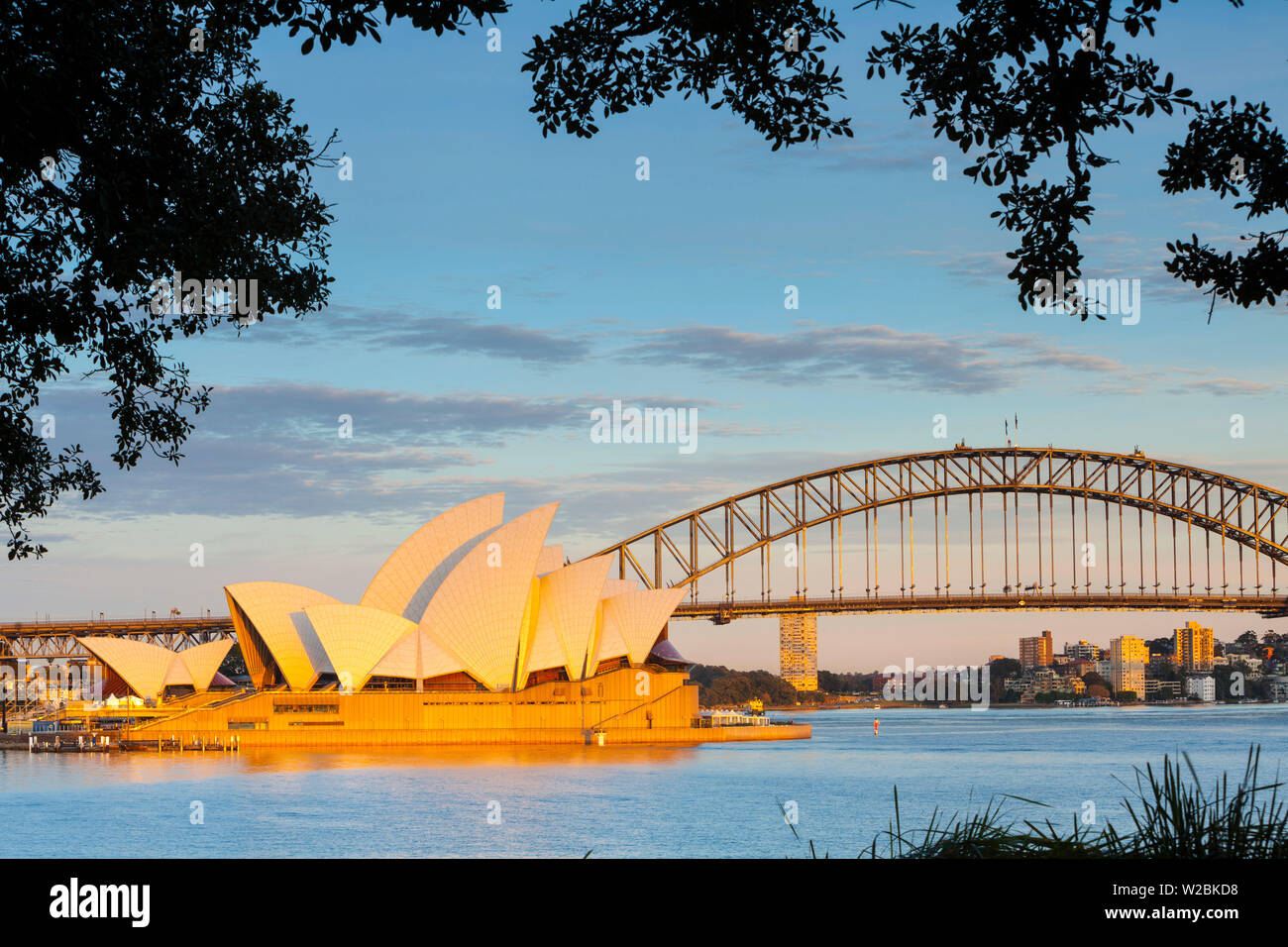 Sydney Opera House & Harbour Bridge, Darling Harbour, Sydney, New South Wales, Australia Stock Photo