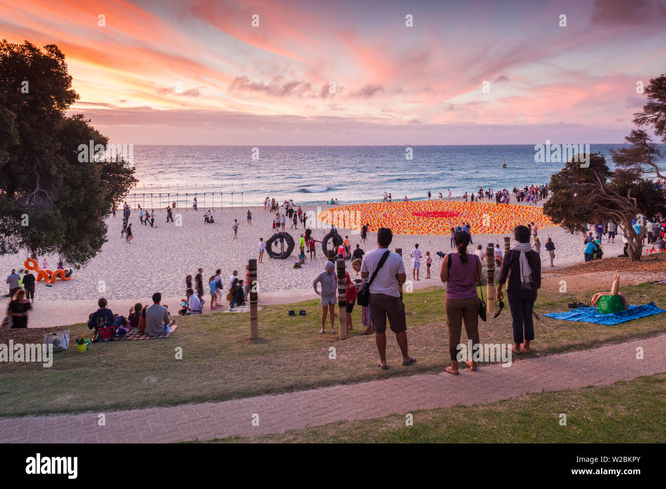 Australia, Western Australia, Cottesloe, Cottesloe Beach concert, evening Stock Photo