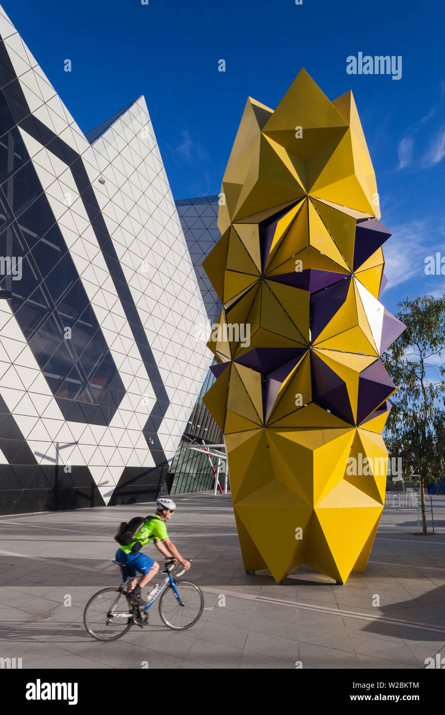 Australia, Western Australia, Perth, moving sculptures and the Perth Arena Stock Photo