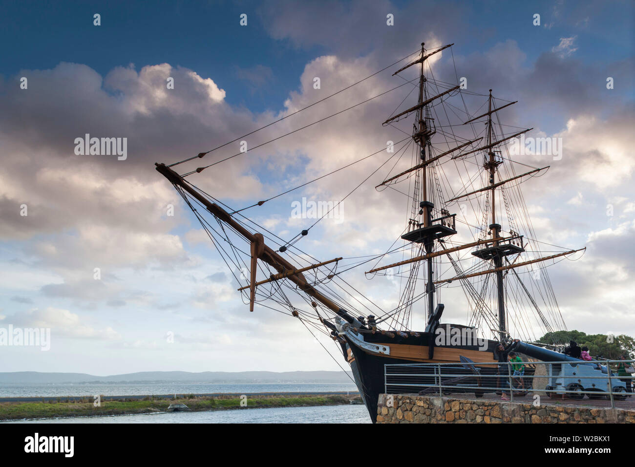 Australia, Western Australia, The Southwest, Albany, replica of the Brig Amity ship, late afternoon Stock Photo