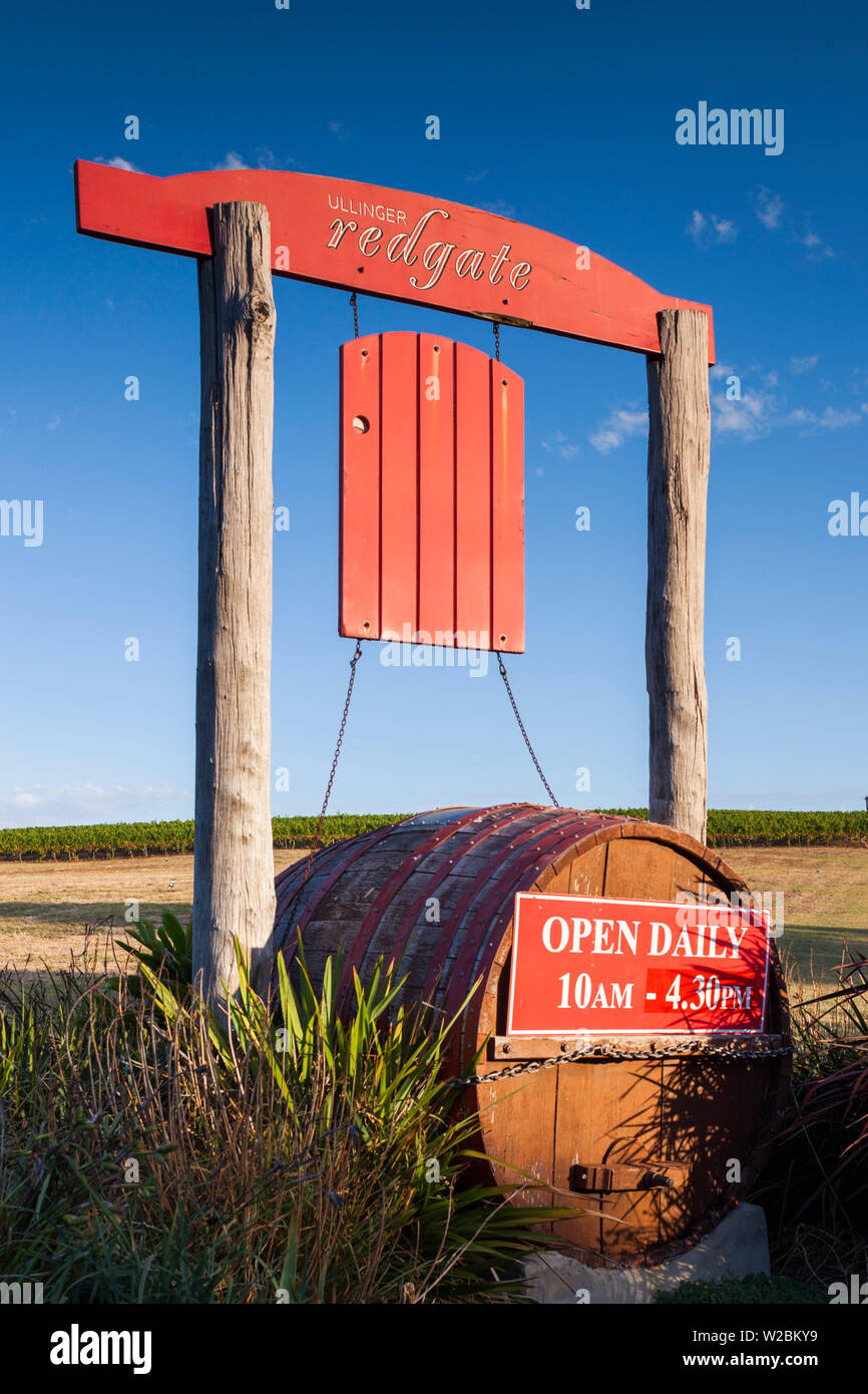 Australia, Western Australia, The Southwest, Margaret River Wine Region, Margaret River, Redgate Winery, sign Stock Photo