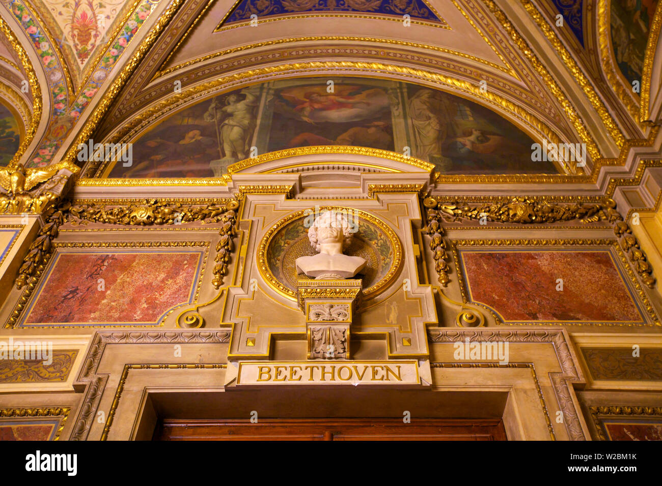 Bust of Beethoven, Schwind Foyer, Vienna State Opera House, Vienna, Austria, Central Europe Stock Photo