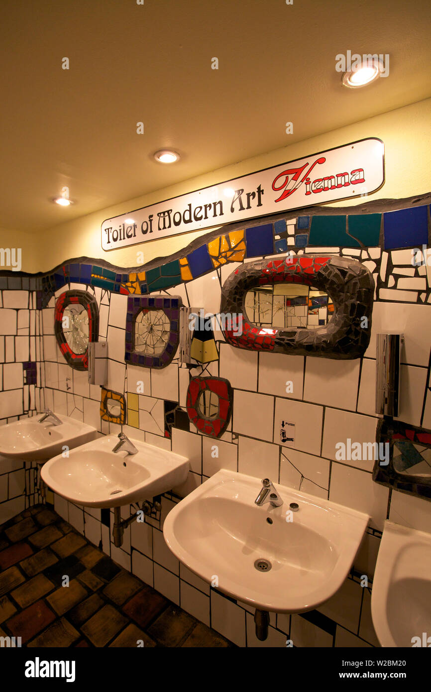 Hundertwasser Toilet of Modern Art, Vienna, Austria, Central Europe Stock Photo