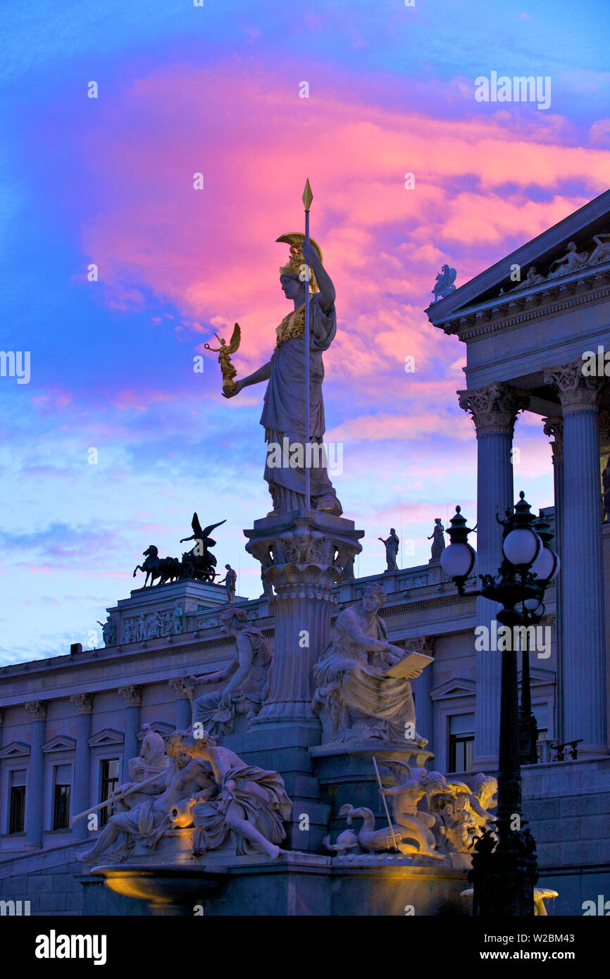Pallas Athena in front of Austrian Parliament Building, Vienna, Austria, Central Europe Stock Photo
