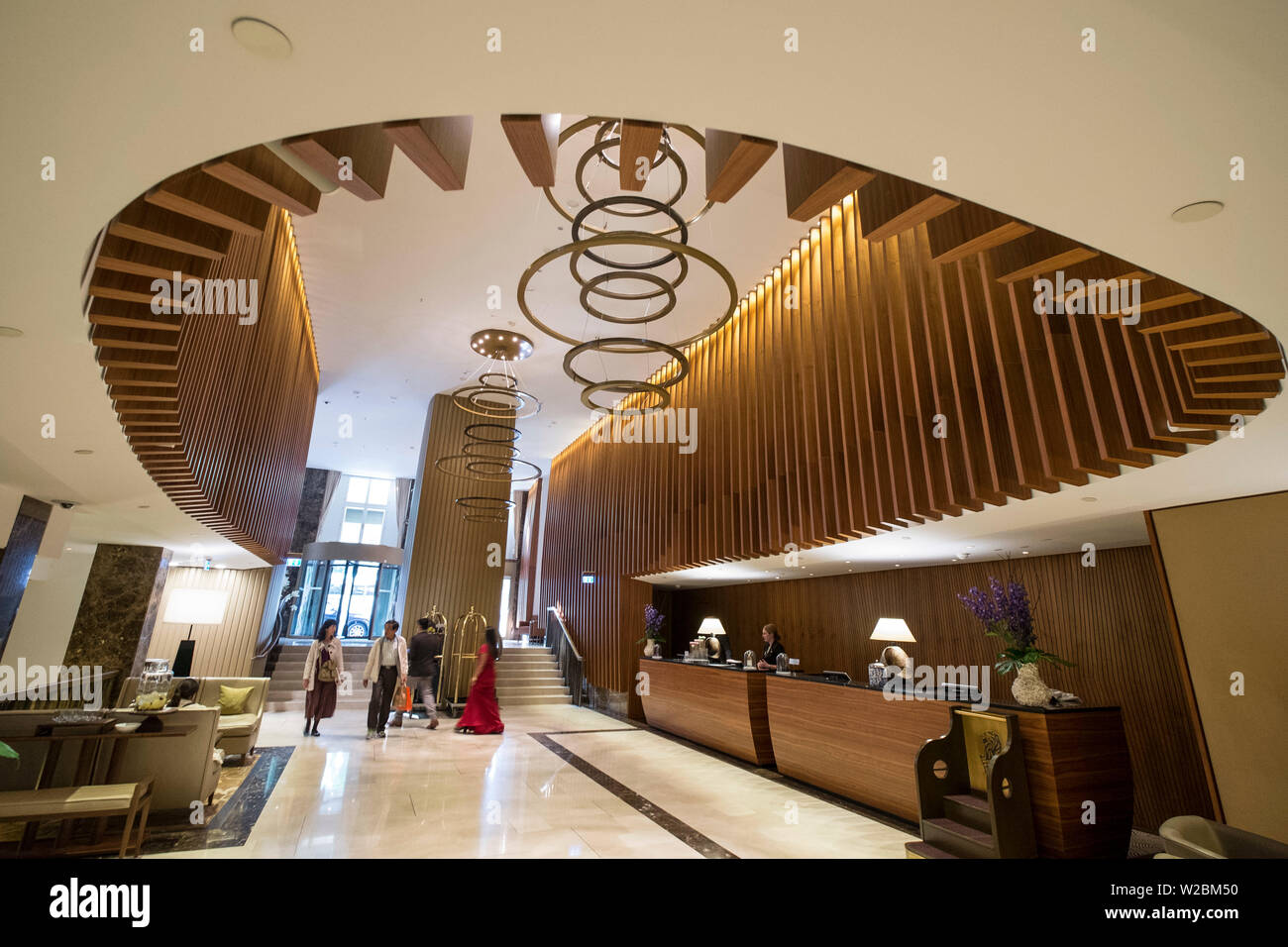 Lobby of the Riz Carlton hotel, Vienna, Austria Stock Photo