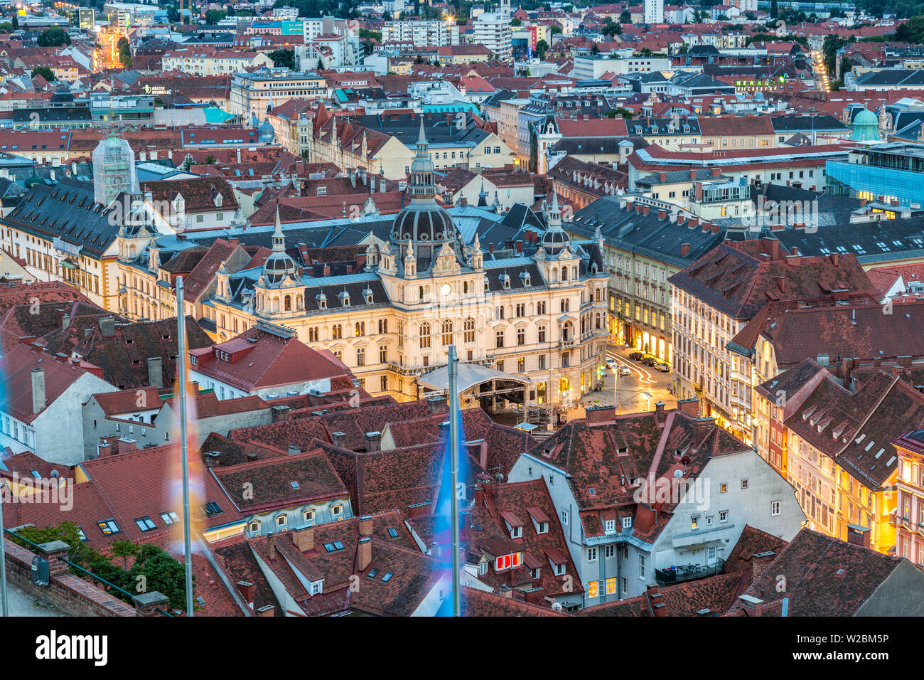 Town View & Rooftops, Graz, Austria Stock Photo