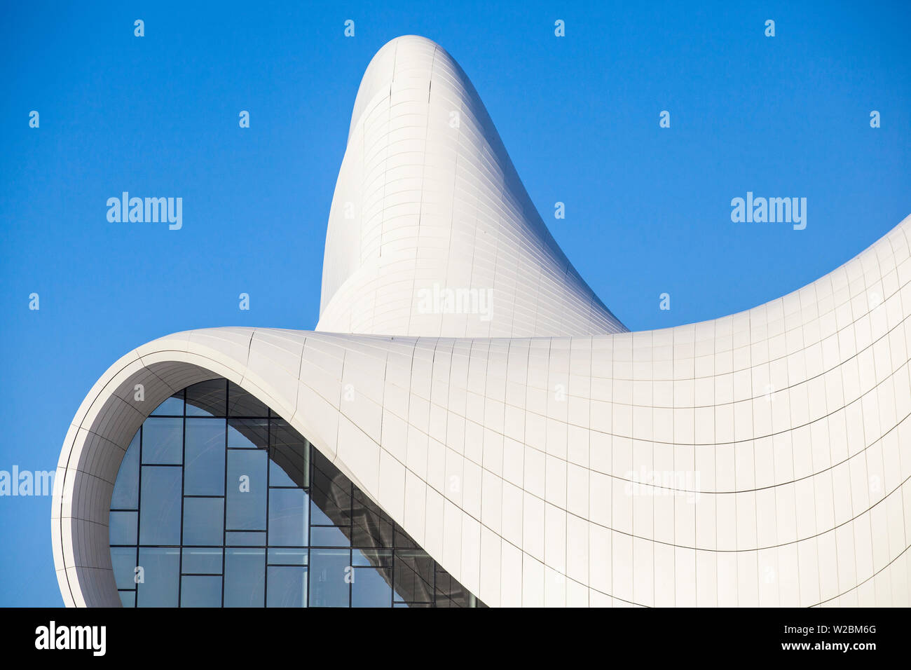 Azerbaijan, Baku, Heydar Aliyev Cultural Center - a Library, Museum and Conference center Stock Photo