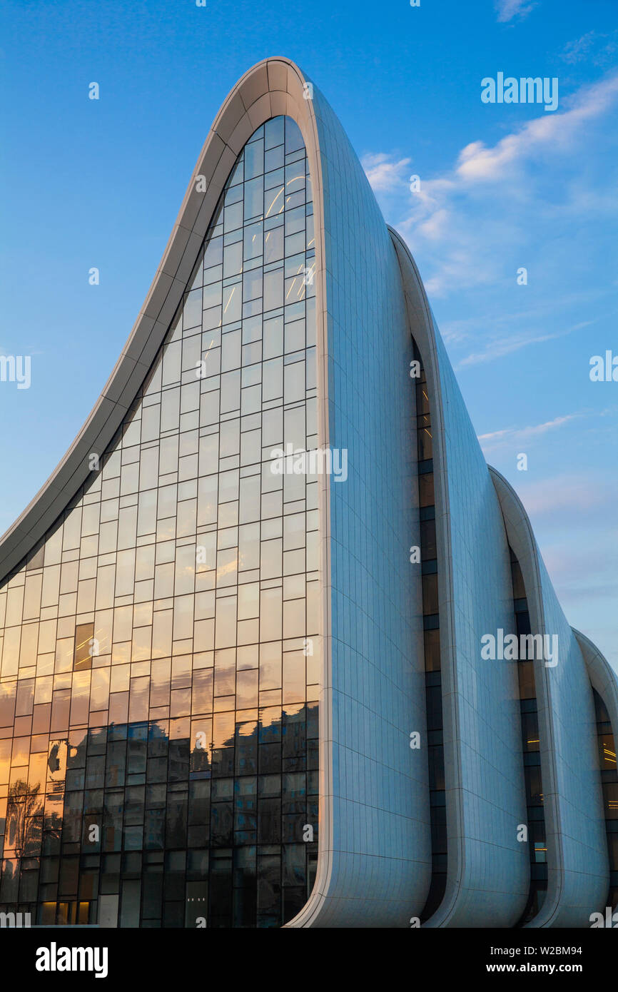 Azerbaijan, Baku, Heydar Aliyev Cultural Center - a Library, Museum and Conference center Stock Photo