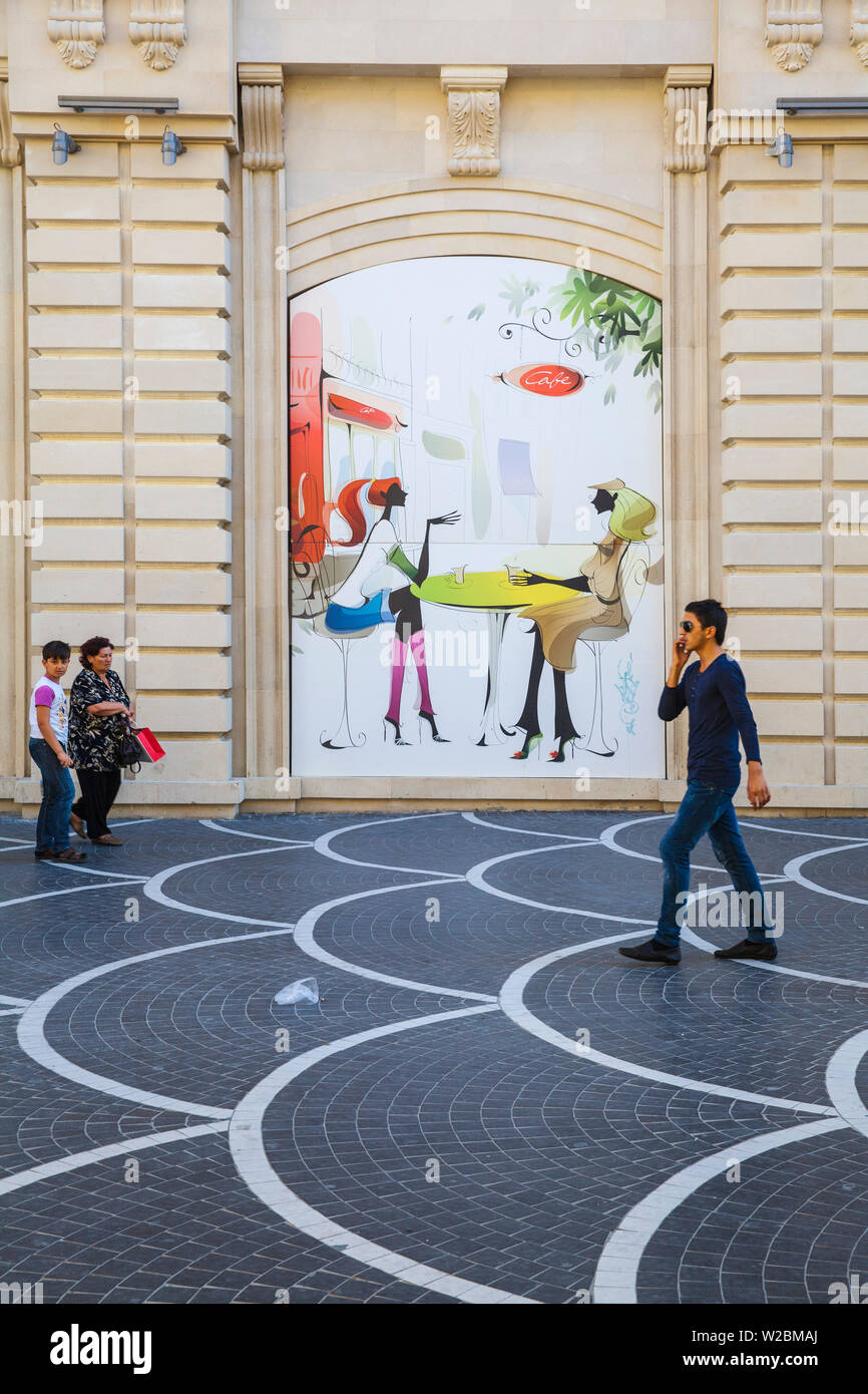 Azerbaijan, Baku, Nizami (Torgovaya) St -  a pedestrian street in the center of Baku Stock Photo