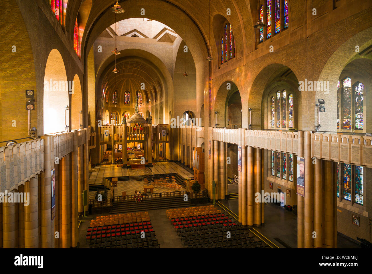 Belgium, Brussels, Koekelberg, Basilique nationale du Sacre-Coeur basilica, interior Stock Photo