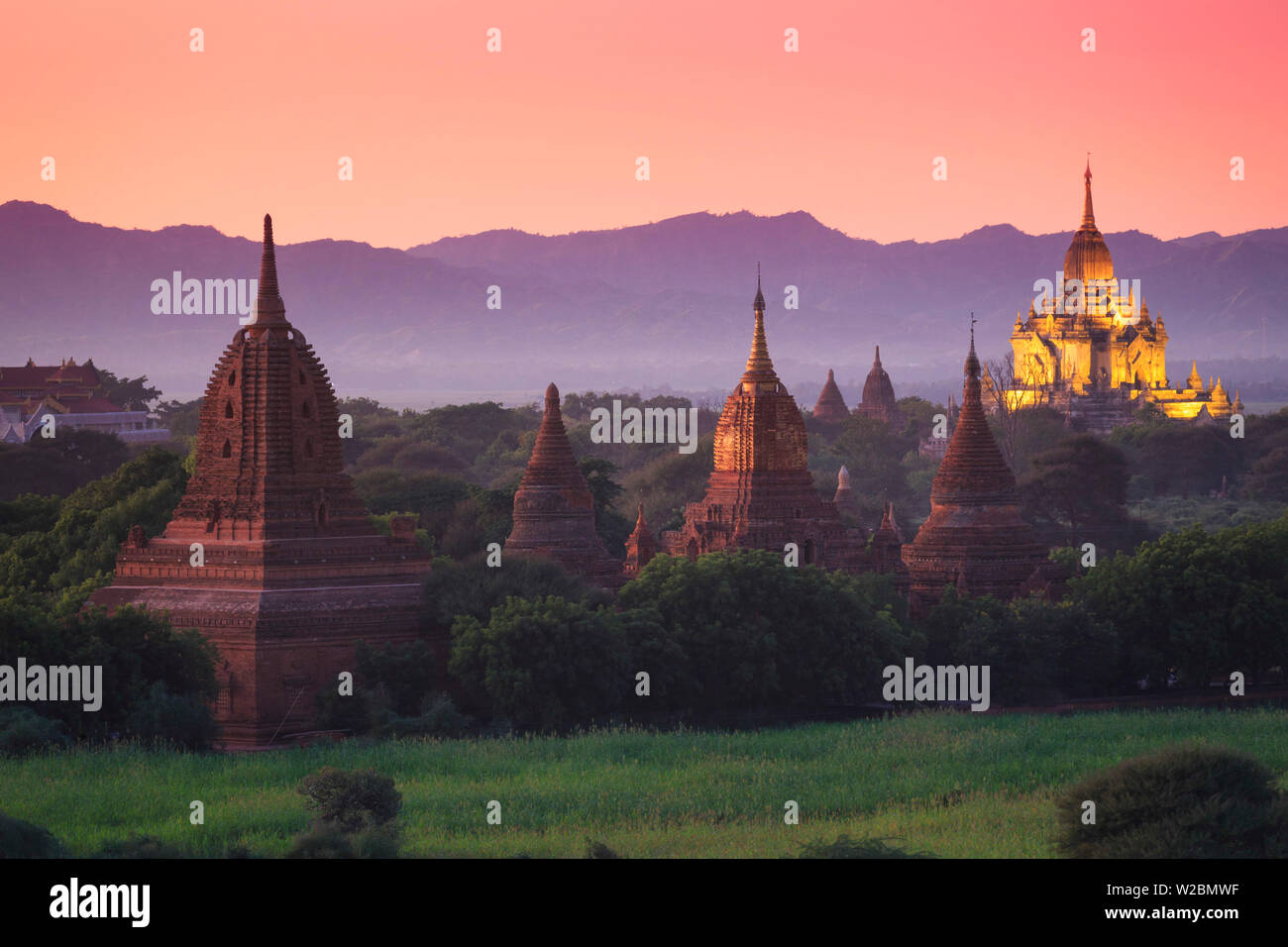 Myanmar (Burma), Temples of Bagan (Unesco world Heritage Site), Thatbynnyu Pagoda Stock Photo