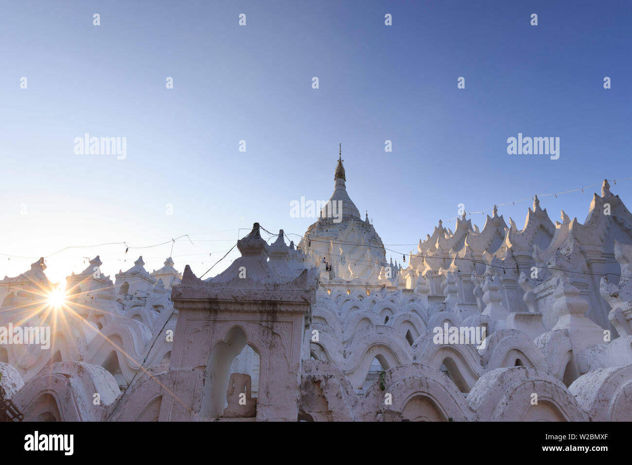 Myanmar (Burma), Mandalay, Mingun, Hsinbyume Paya Buddhist Stupa Stock Photo