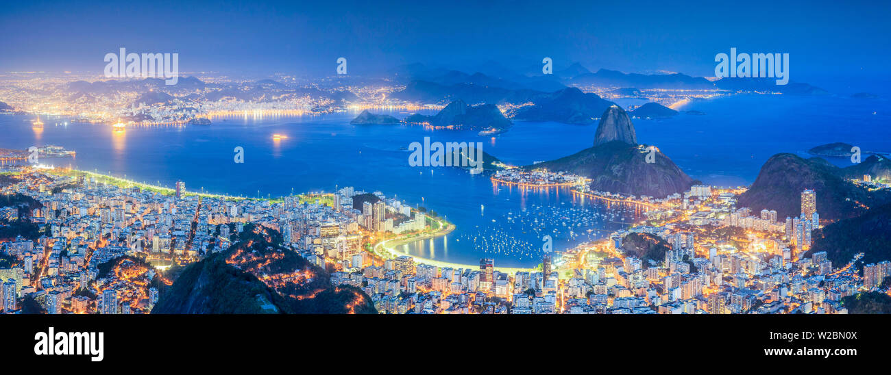 Brazil, Rio de Janeiro, View of Sugarloaf and Rio de Janeiro City Stock Photo