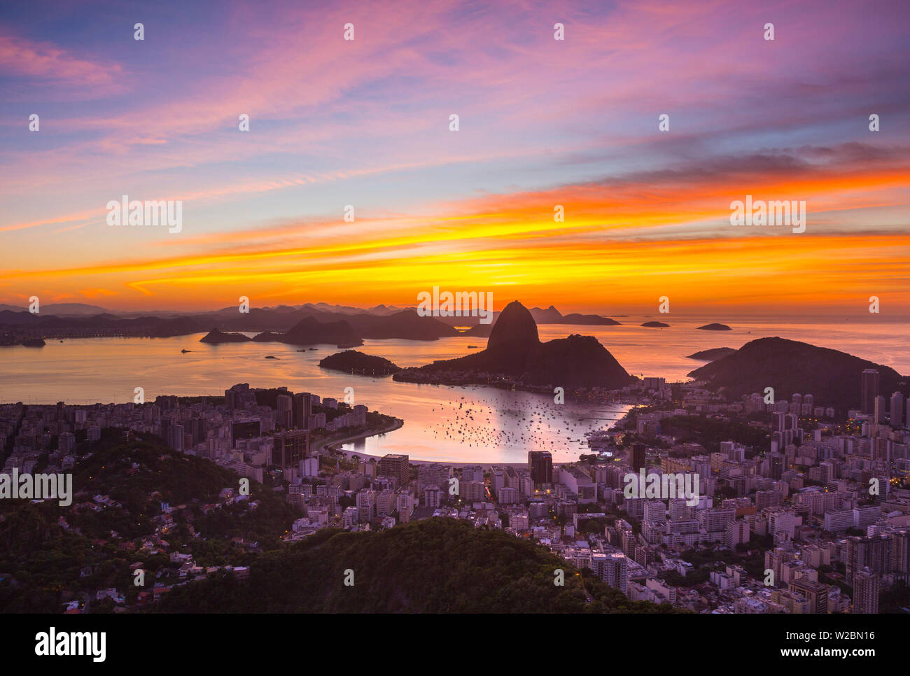View over Botafogo Bay and the Sugar Loaf, Rio de Janeiro, Brazil Stock Photo