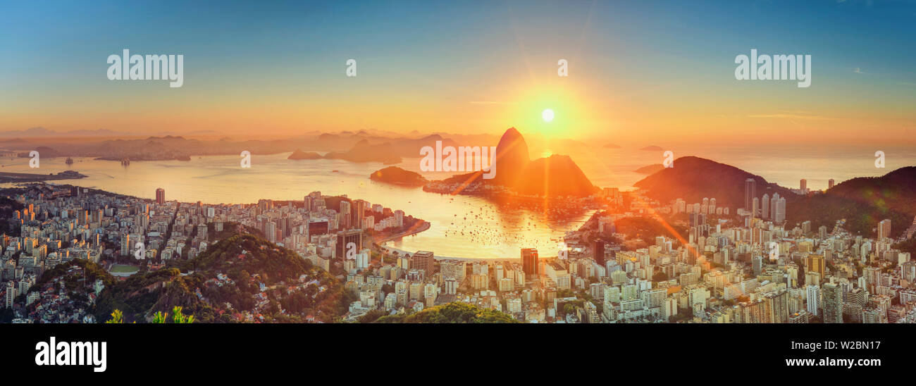 Brazil, Rio de Janeiro, View of Sugarloaf and Rio de Janeiro City Stock Photo