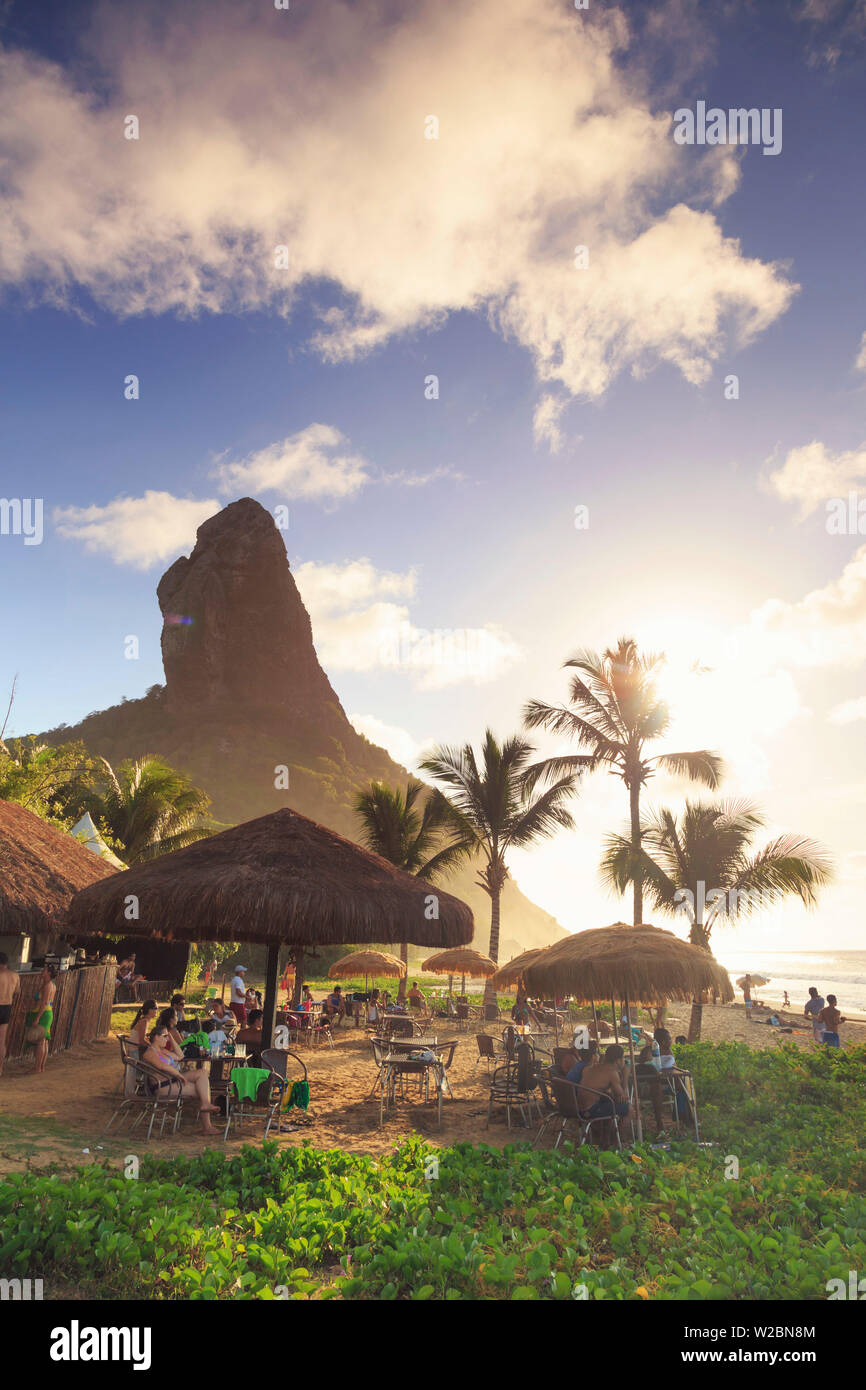 Brazil, Fernando de Noronha, Conceicao beach, Beach bar Stock Photo