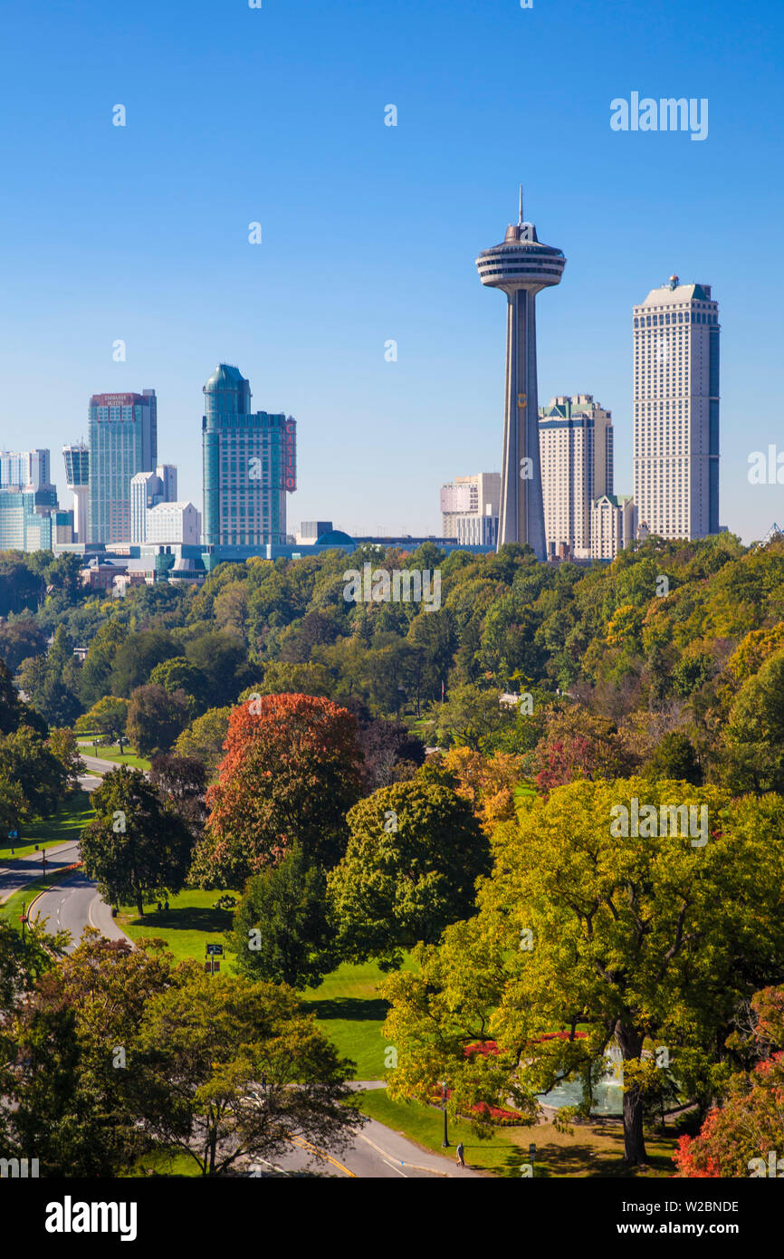 Canada and USA, Ontario and New York State, Niagara, Niagara Falls, City skyline Stock Photo