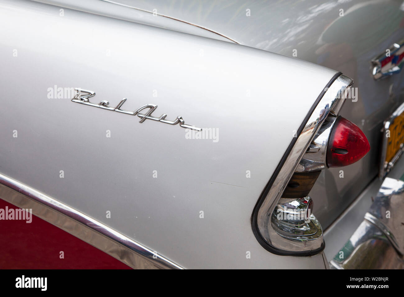 Classic American Car (Chevrolet Belair), Havana, Cuba Stock Photo