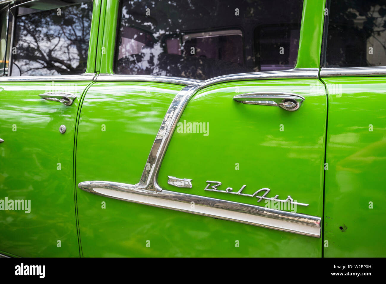 Chevrolet Belair car, Habana Vieja, Havana, Cuba Stock Photo