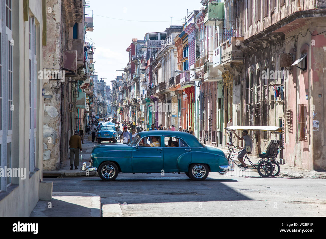 Classic 50s america car in the streets of Centro Habana, Havana, Cuba Stock Photo