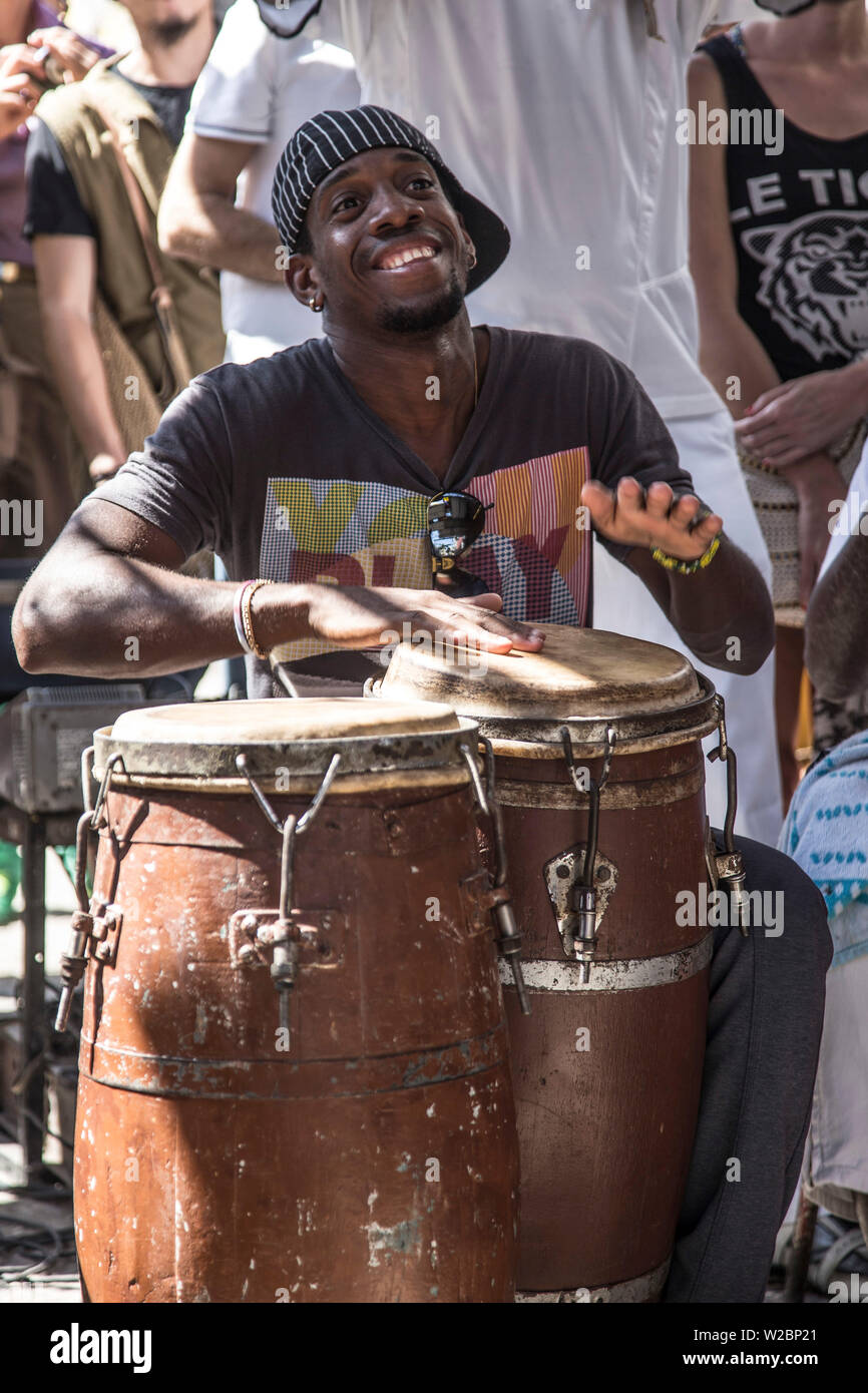 Afro-Cuban music at Callejon de Hamel, Centro Habana, Havana, Cuba Stock Photo