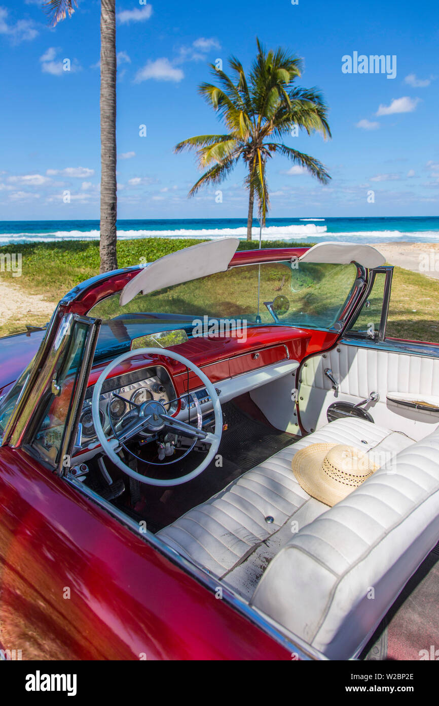 1959 Dodge Custom Loyal Lancer Convertible, Playa del Este, Havana, Cuba Stock Photo