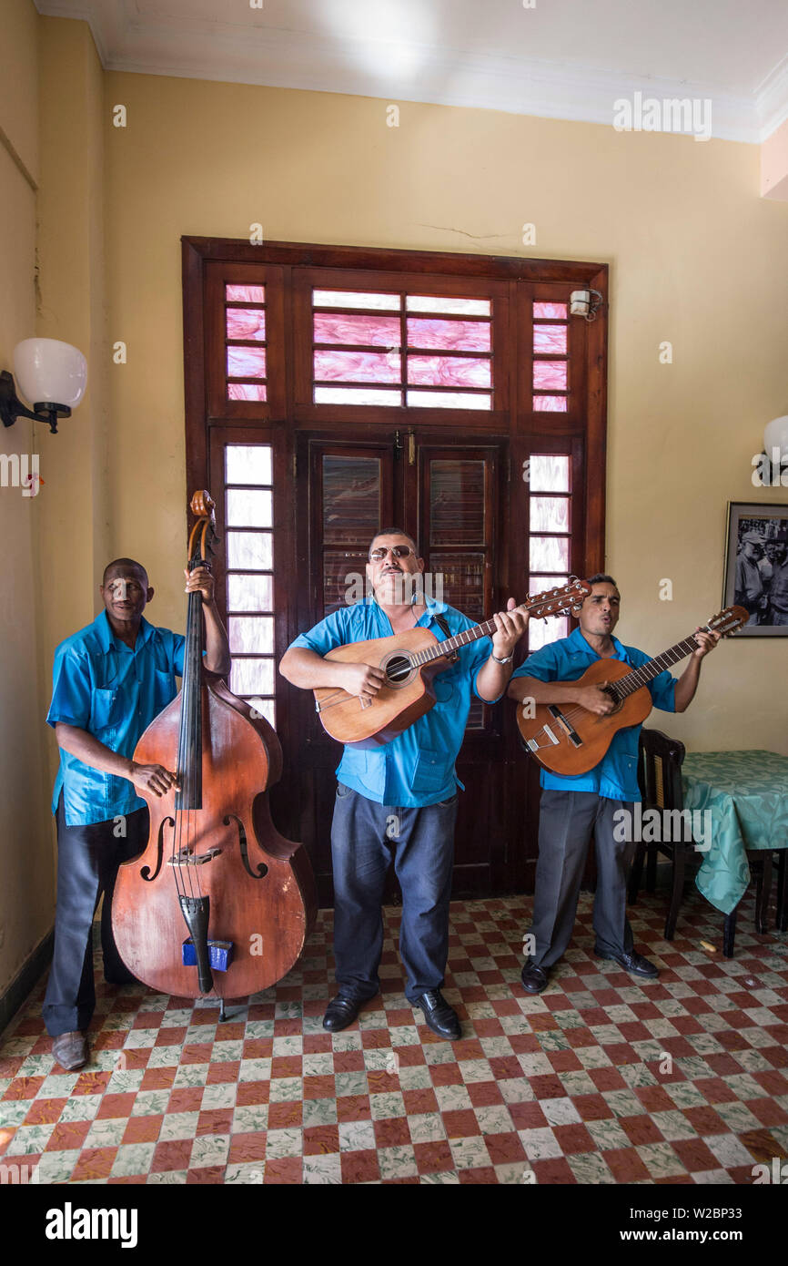 Musicians in the La Terraza de Cojimar, Cojimar, Playa del Este, Havana, Cuba Stock Photo