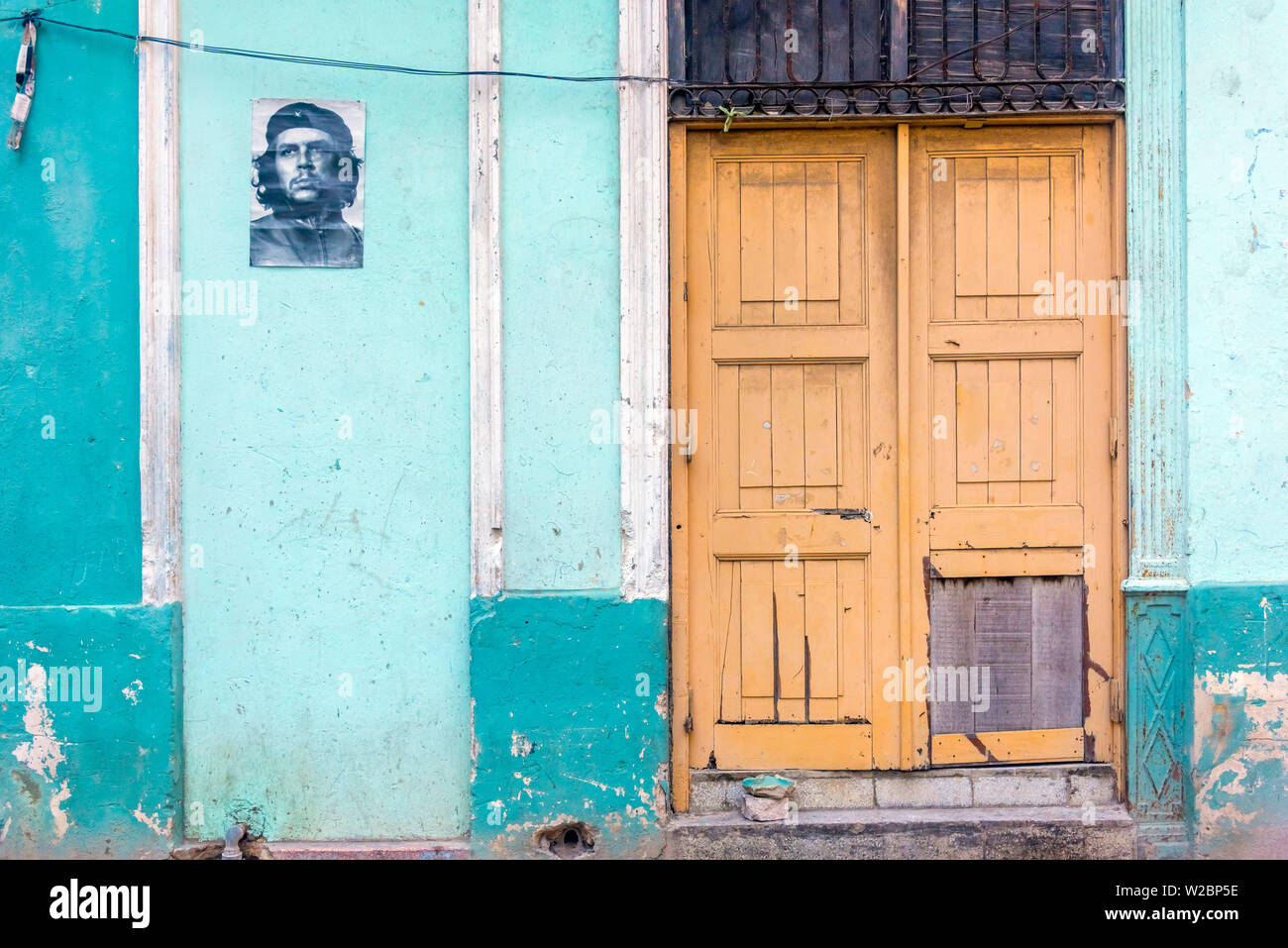 Cuba, Havana, Che Guevara photograph on building wall Stock Photo