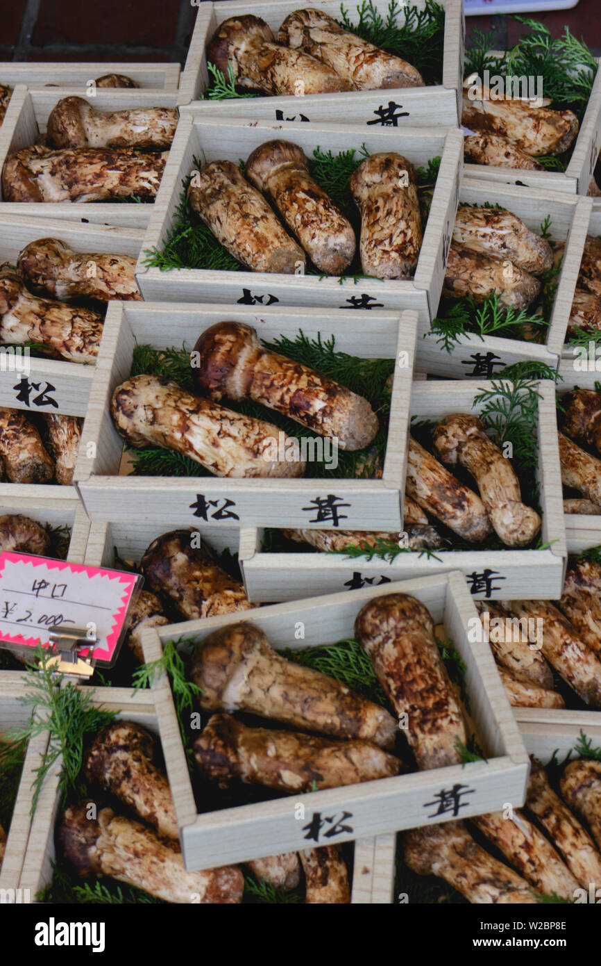 Expensive brown Japanese mushroom in boxes Stock Photo Alamy