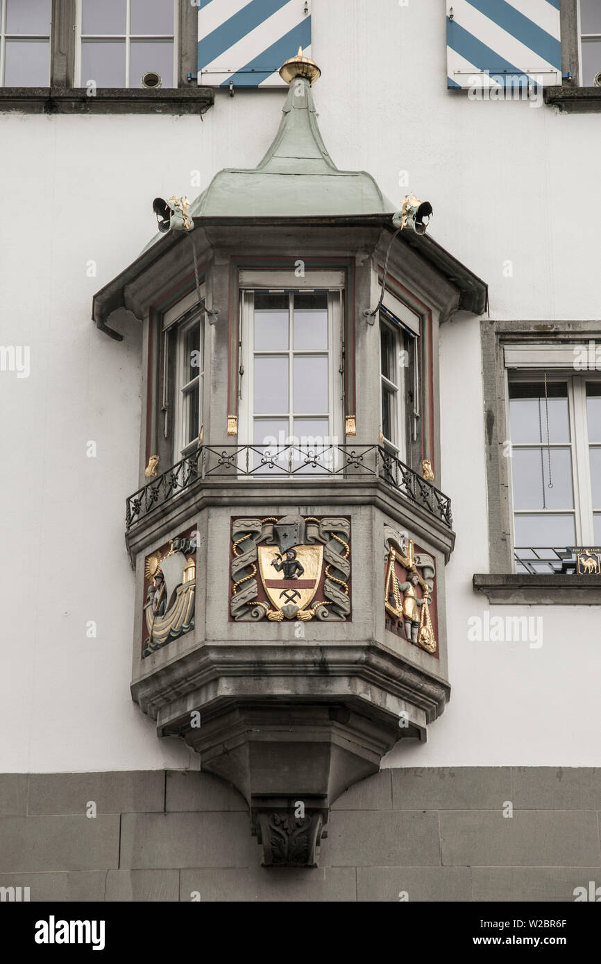 Building detail, Limmatquai, Zurich, Switzerland Stock Photo