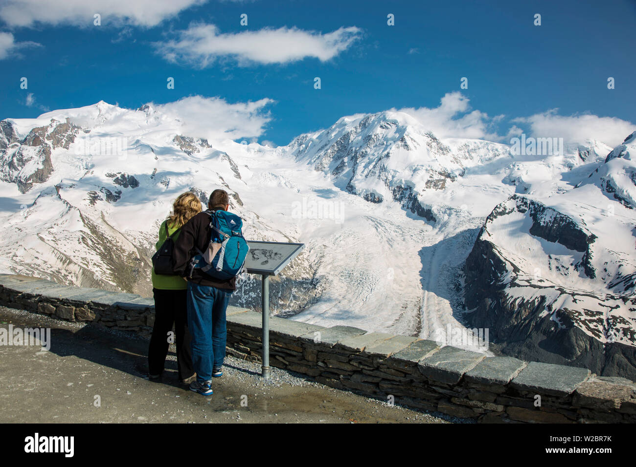 Monte Rosa range & Gornergletscher, Zermatt, Valais, Switzerland Stock ...