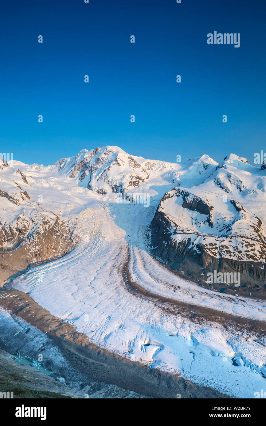 Monte Rosa range & Gornergletscher, Zermatt, Valais, Switzerland Stock ...