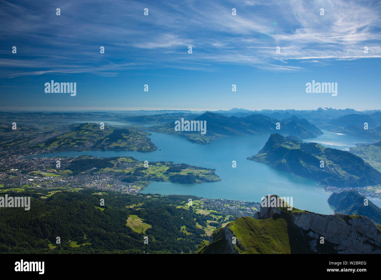 Lake Luzurn from Pilatus, Luzern Canton, Switzerland Stock Photo