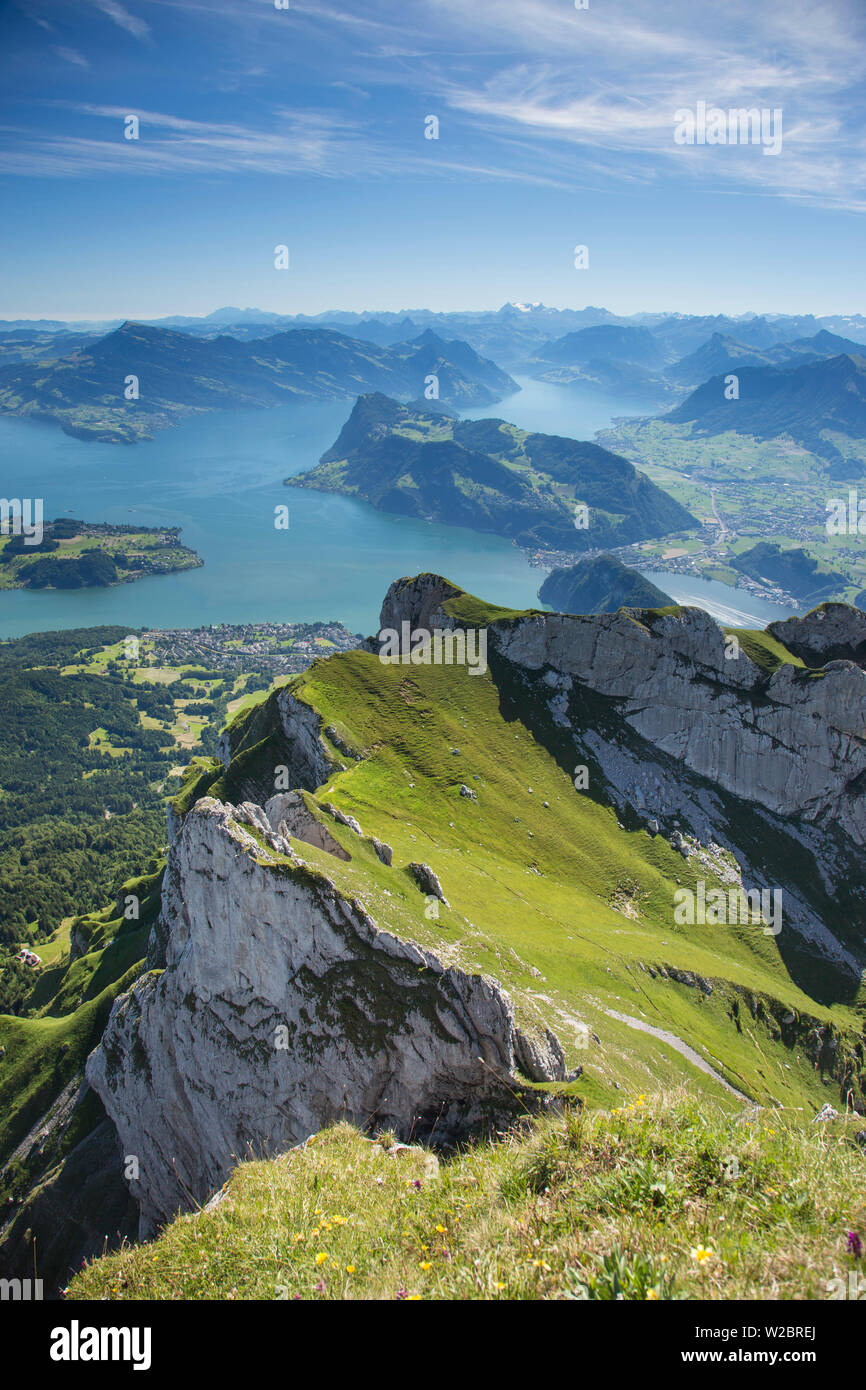 Lake Luzurn from Pilatus, Luzern Canton, Switzerland Stock Photo